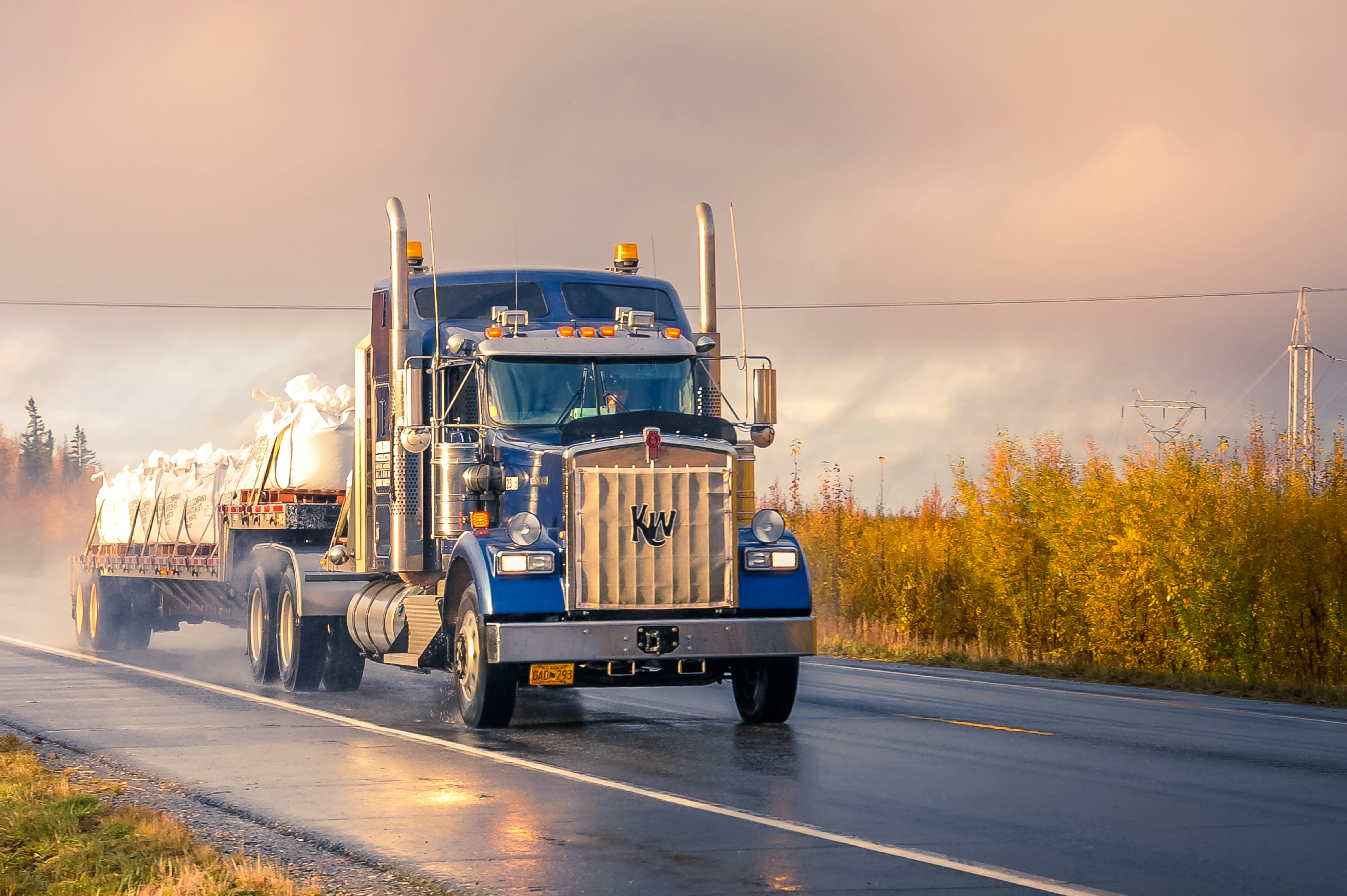 Oilfield hauler on the road